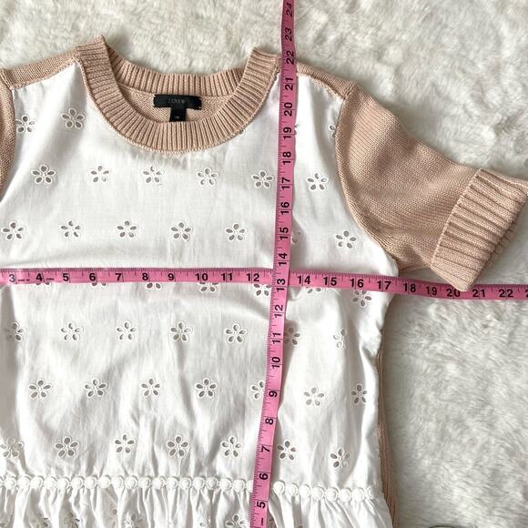 J. Crew Eyelet Short Sleeve Sweater/Top Size XS - Picture 3 of 5